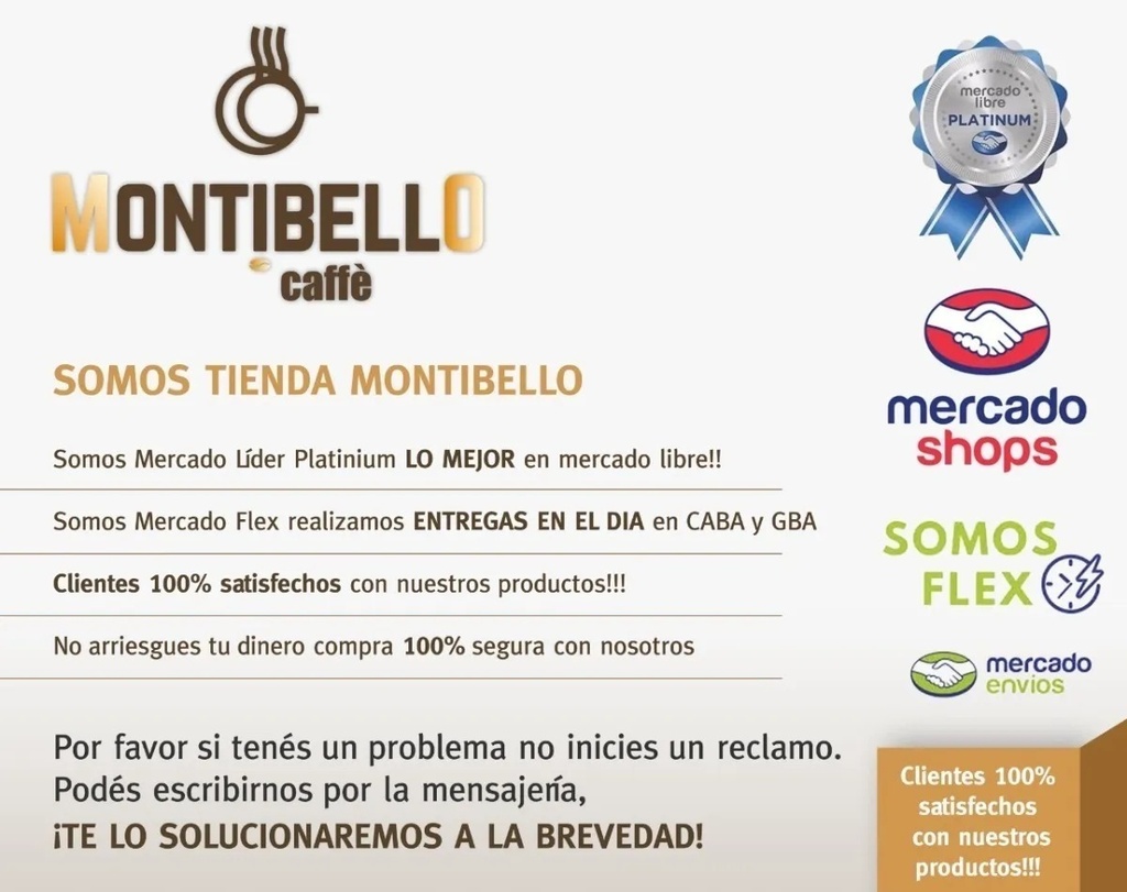 Capsulas Cafe Montibello Brasil Nespresso Compatible  X10u