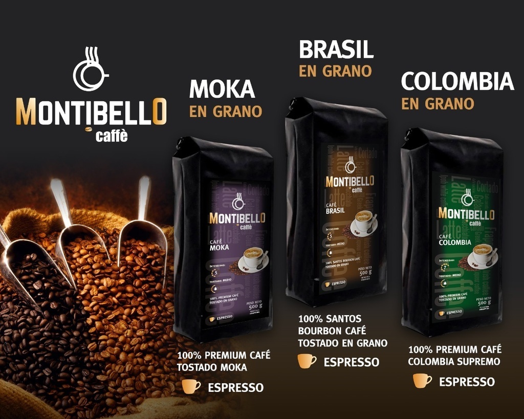 Café Tostado En Grano O Molido Montibello Colombia 250gr