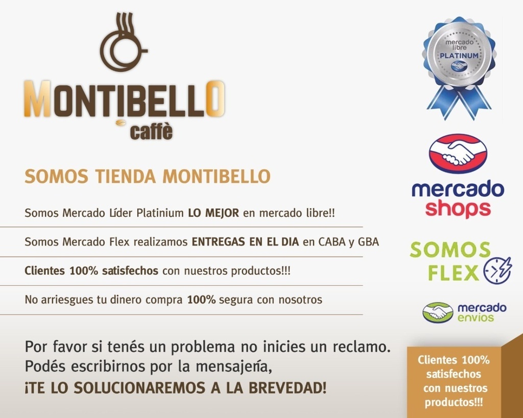 Café Tostado En Grano O Molido Montibello Italia 250gr