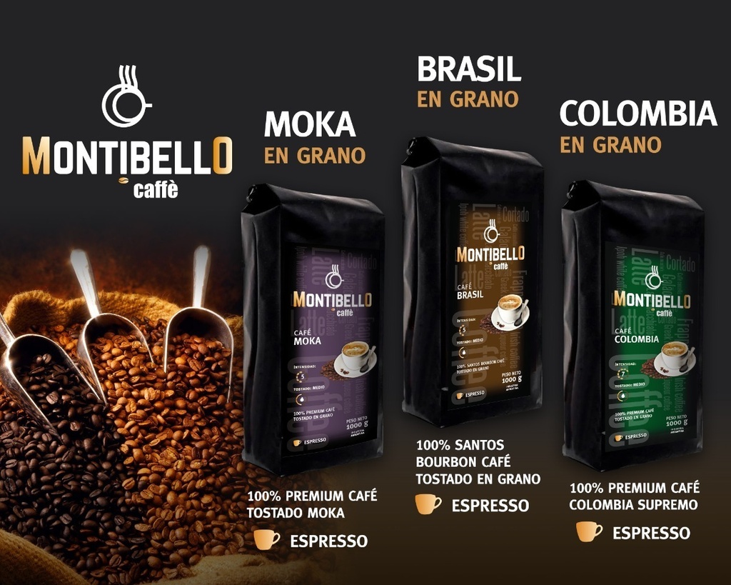 Cafe Montibello Brasil En Grano Tostado 1kg