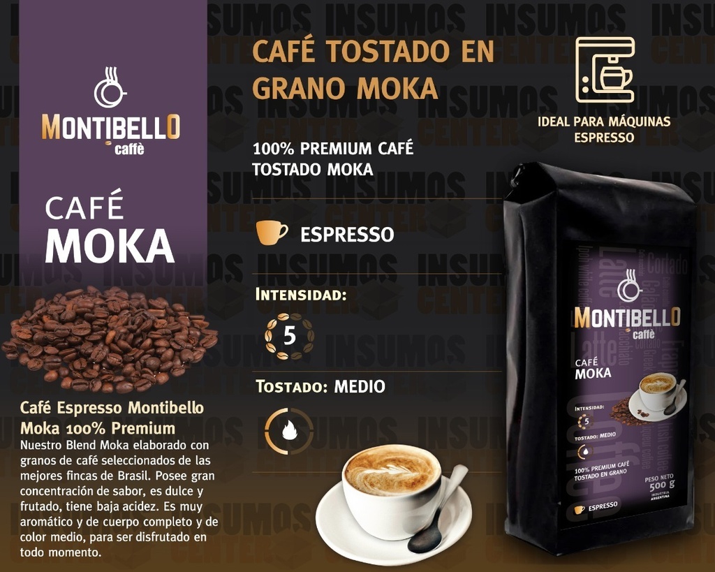 Café Tostado En Grano O Molido Montibello Moka,colombia 500g