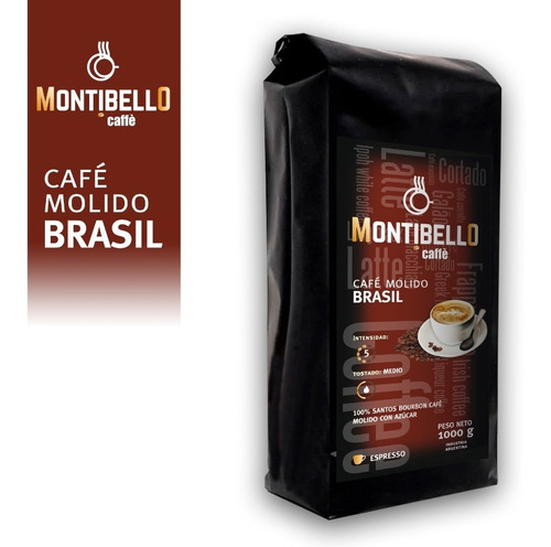 Café De Filtro Montibello Molido Torrado Con Azúcar De 1 Kg