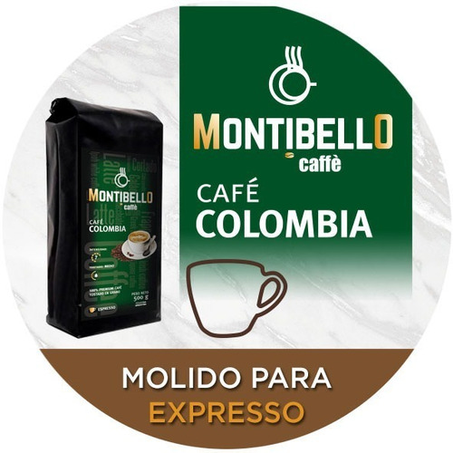 Café Tostado En Grano Premium Montibello Colombia 500 Gr