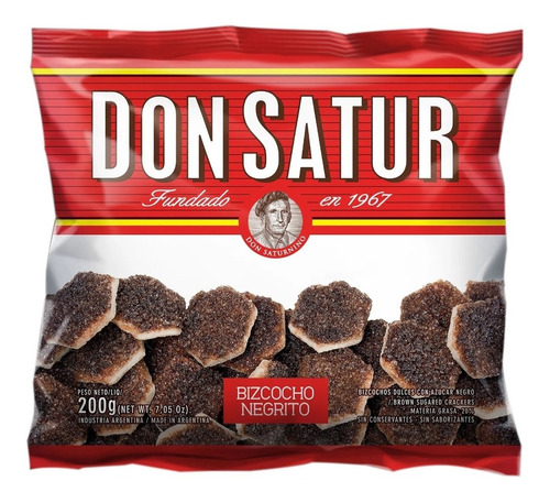 Bizcochitos Don Satur Negrito 200g Pack X 5 Unidades 