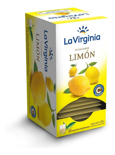 Té La Virginia Con Limón X 20 Saquitos Pack 3 Cajas