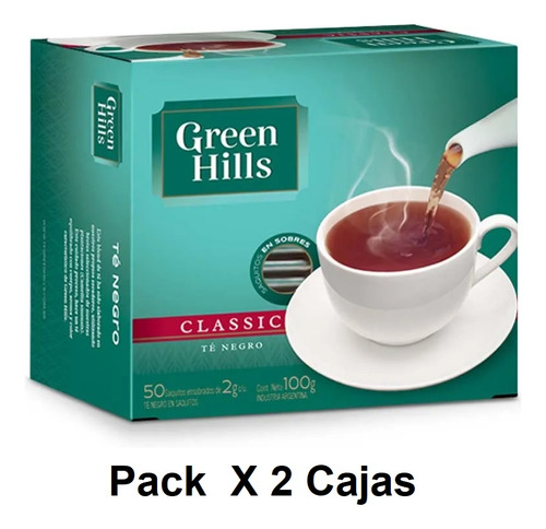 Te Green Hills Clasico 50 Saquitos Pack X 2 Cajas
