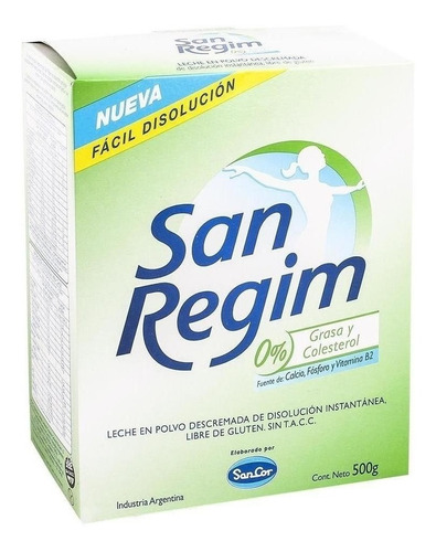 [LACLEC0003P06] Leche En Polvo Descremada San Regim 6 Cajas  De 500g
