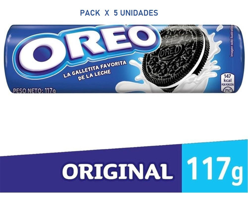 [GALDUL0042P05] Galletitas Oreo Clasicas Pack 5 X 117g Mondelez Total 585g