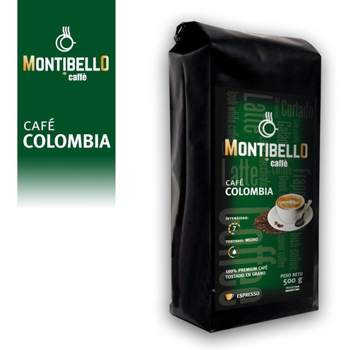 Café Tostado En Grano Premium Montibello Colombia 500 Gr