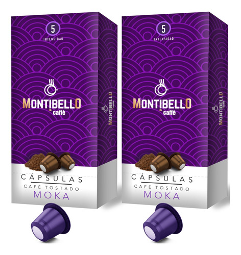 [CAFCAP0028B20] Capsulas Cafe Montibello Moka Nespresso Compatible X20u