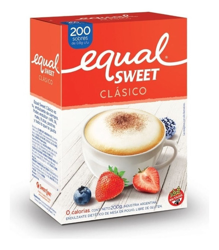 [AZUEDU0014U] Edulcorante Equalsweet Clásico X 200 Sobres 0 Calorías 