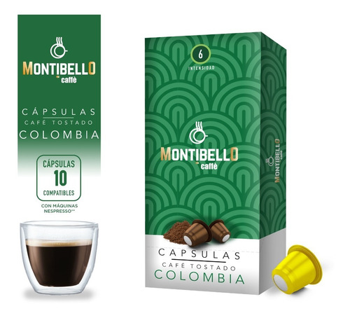[CAFCAP0033U] Capsulas Cafe Montibello Colombia Nespresso  Compatible X10u