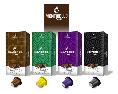 [CAFCAP0031X04] Capsulas Cafe Montibello Nespresso Comp Ita+col+bra+mok X40u