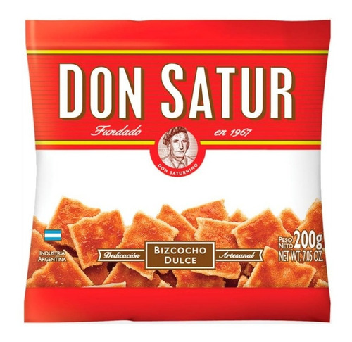 [GALSAL0005P05] Bizcochitos Don Satur Dulces 200g Pack X 5 Unidades 