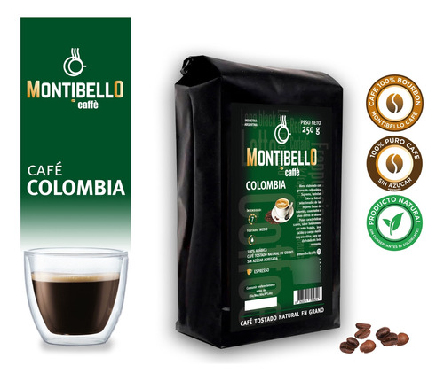 Café Tostado En Grano O Molido Montibello Colombia 250gr
