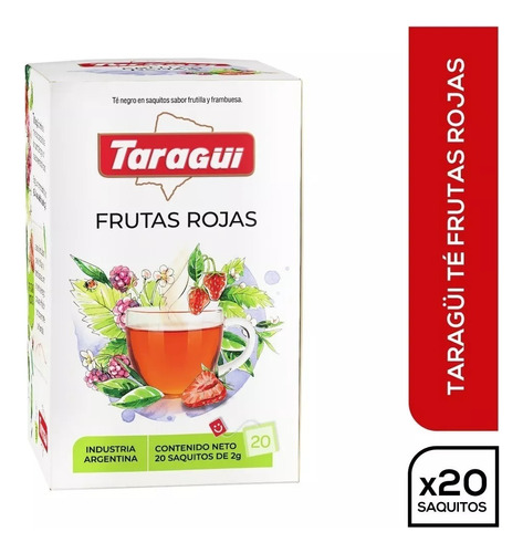 [INFTES0029P06] Te Taragui Frutas Rojas X 20 Saquitos Pack 6 Cajas