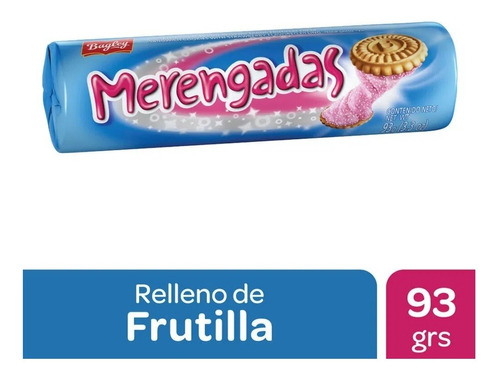[GALDUL0015P05] Galletitas Merengadas Frutilla 93gr Pack X 5u Bagley 