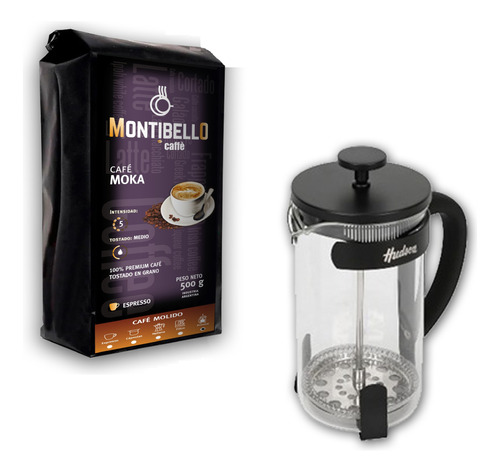 Cafetera Prensa Francesa 800ml + Cafe Montibello