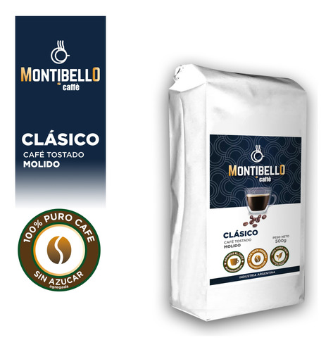 [CAFMOL0020U] Cafe Molido Tostado Sin Azucar Montibello Clasico 500g