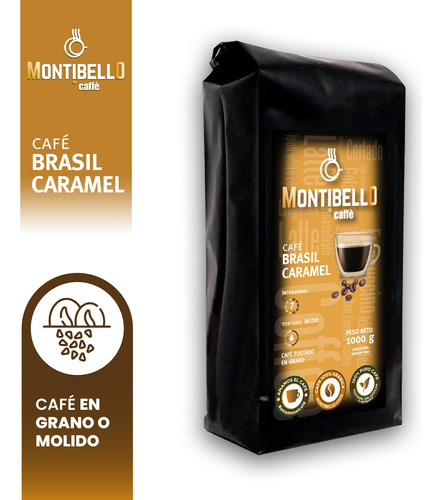 Café Tostado En Grano O Molido Montibello Brasil Caramel 1kg