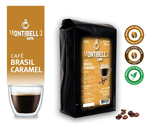 Café Tostado En Grano O Molido Montibello Caramel 250gr