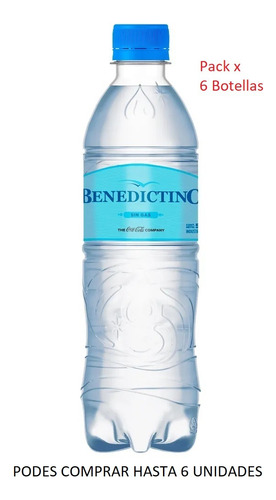 [AGUMIN0009P06] Agua Benedictino Sin Gas 500ml Pack X 6 Unidades