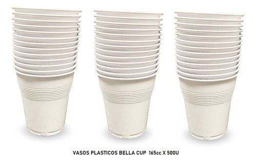 [DESVAS0001P05] Vasos Descartable Plasticos Cafe Agua 165cc X 500 Unidades
