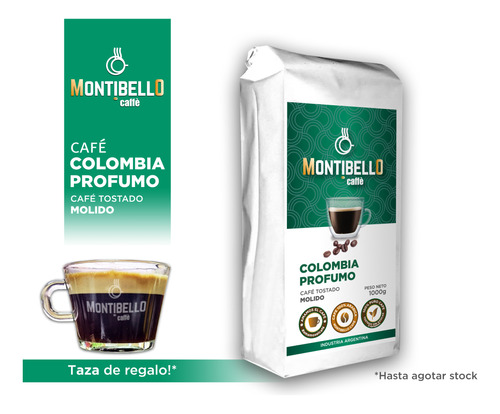 [CAFMOL0022U] Cafe Molido Tostado Montibello Colombia Profumo 1kg