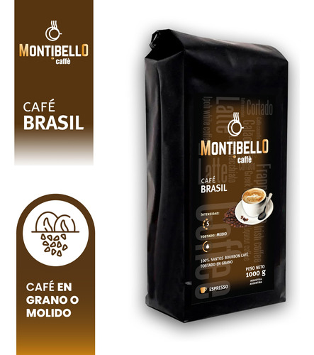 [CAFGRA0011U] CAFÉ MONTIBELLO BRASIL EN GRANO TOSTADO 1kg